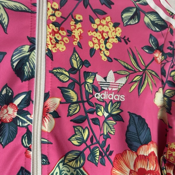 Adidas x FARM Jardineto Track Jacket Floral Firebird Pink Trefoil S Runs Small - Picture 4 of 12